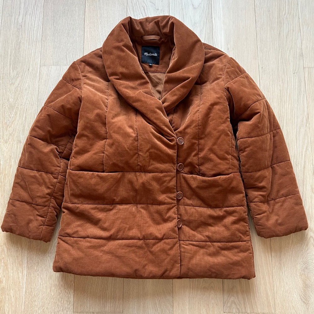 Madewell Rust Brown Quilted Puffer Jacket
